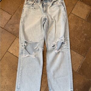 American Eagle Outfitters Light Blue Ripped Boyfriend Jeans